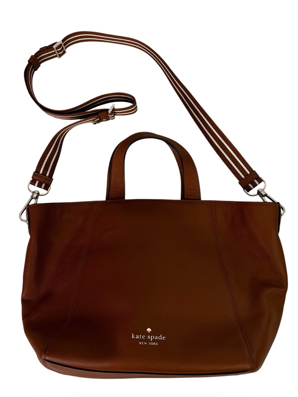 Kate spade New York Rosie Satchel Handbag Pebbled Leather Warm Gingerbread